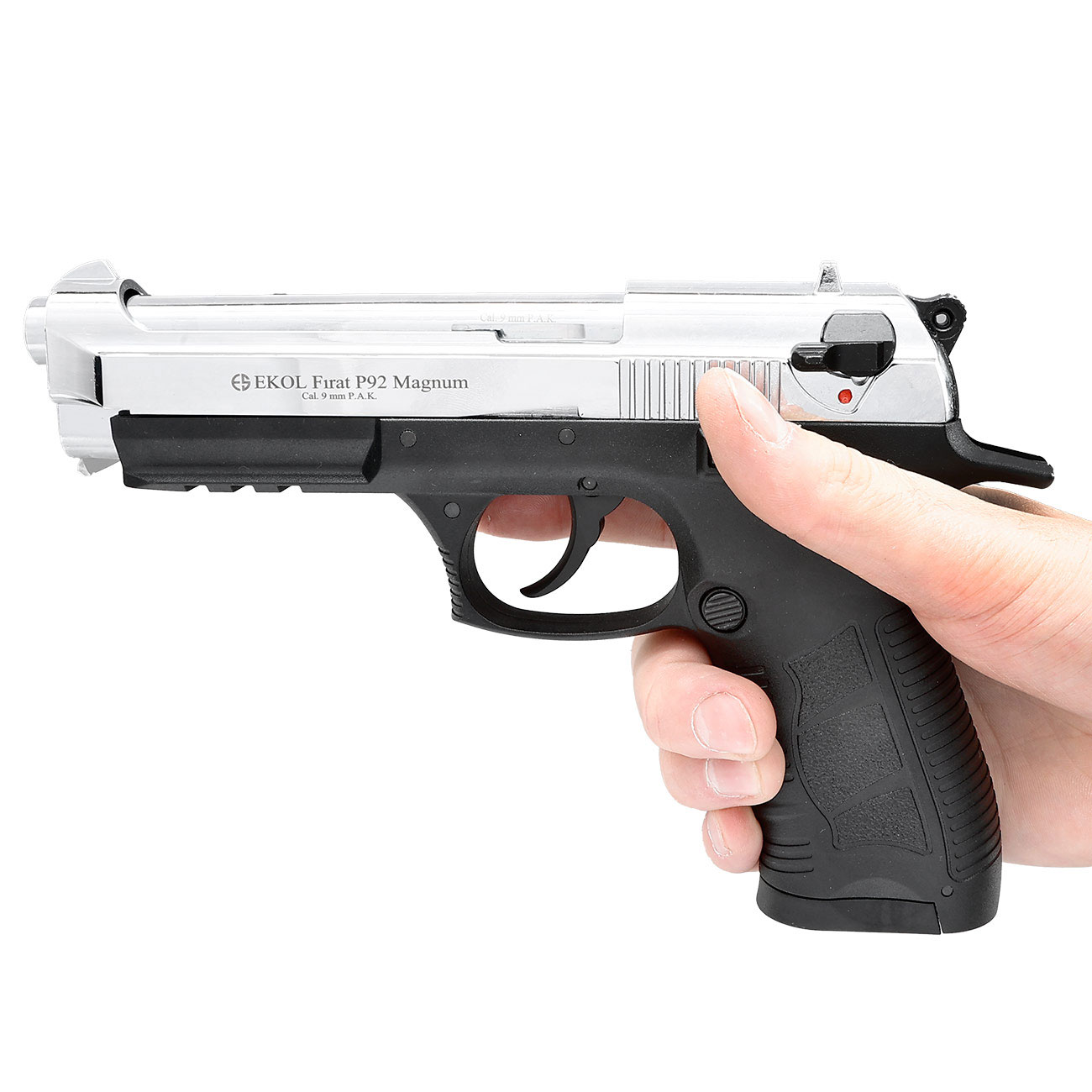 Ekol P92 Magnum Schreckschuss Pistole Kal. 9mm P.A.K. chrom - B-WARE Bild 5