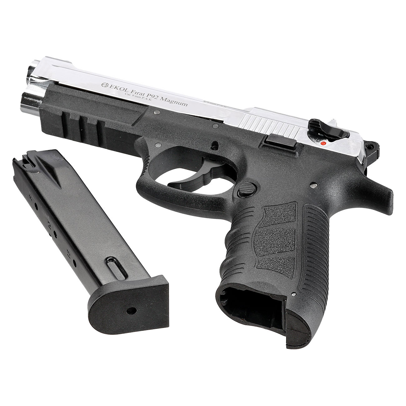 Ekol P92 Magnum Schreckschuss Pistole Kal. 9mm P.A.K. chrom - B-WARE Bild 6