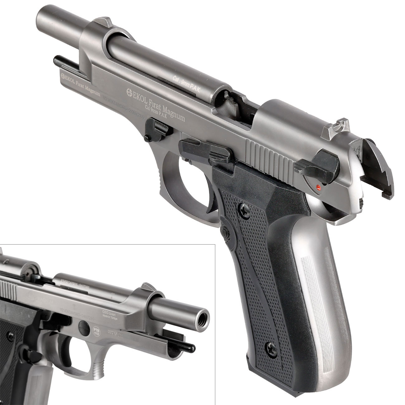 Ekol Firat Magnum Schreckschuss Pistole Kal. 9mm P.A.K. titan - B-WARE Bild 8
