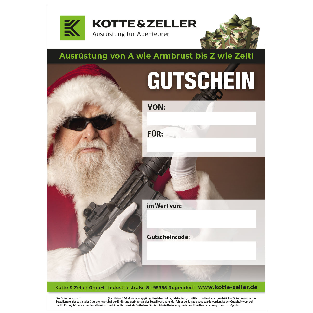Geschenkgutschein zum Ausdrucken Motiv Weihnacht 1