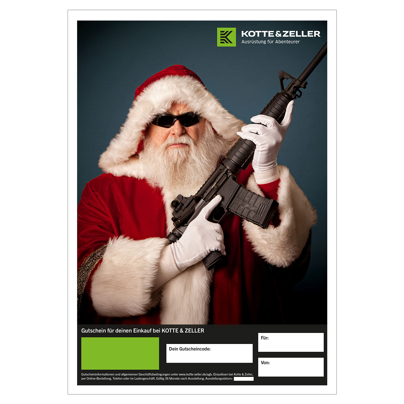 Geschenkgutschein zum Ausdrucken Weihnachtsmotiv Boss Santa