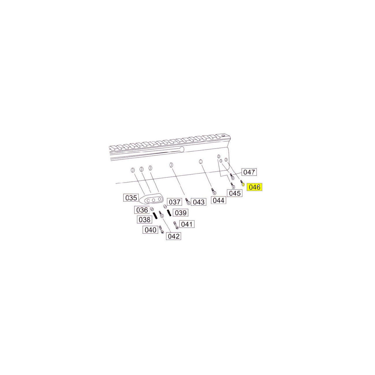 Wei-ETech SOCOM Part #046 Metal Body End Plate Screw A (2x)