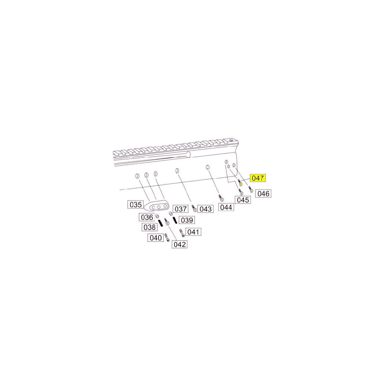 Wei-ETech SOCOM Part #047 Metal Body End Plate Screw B (2x)