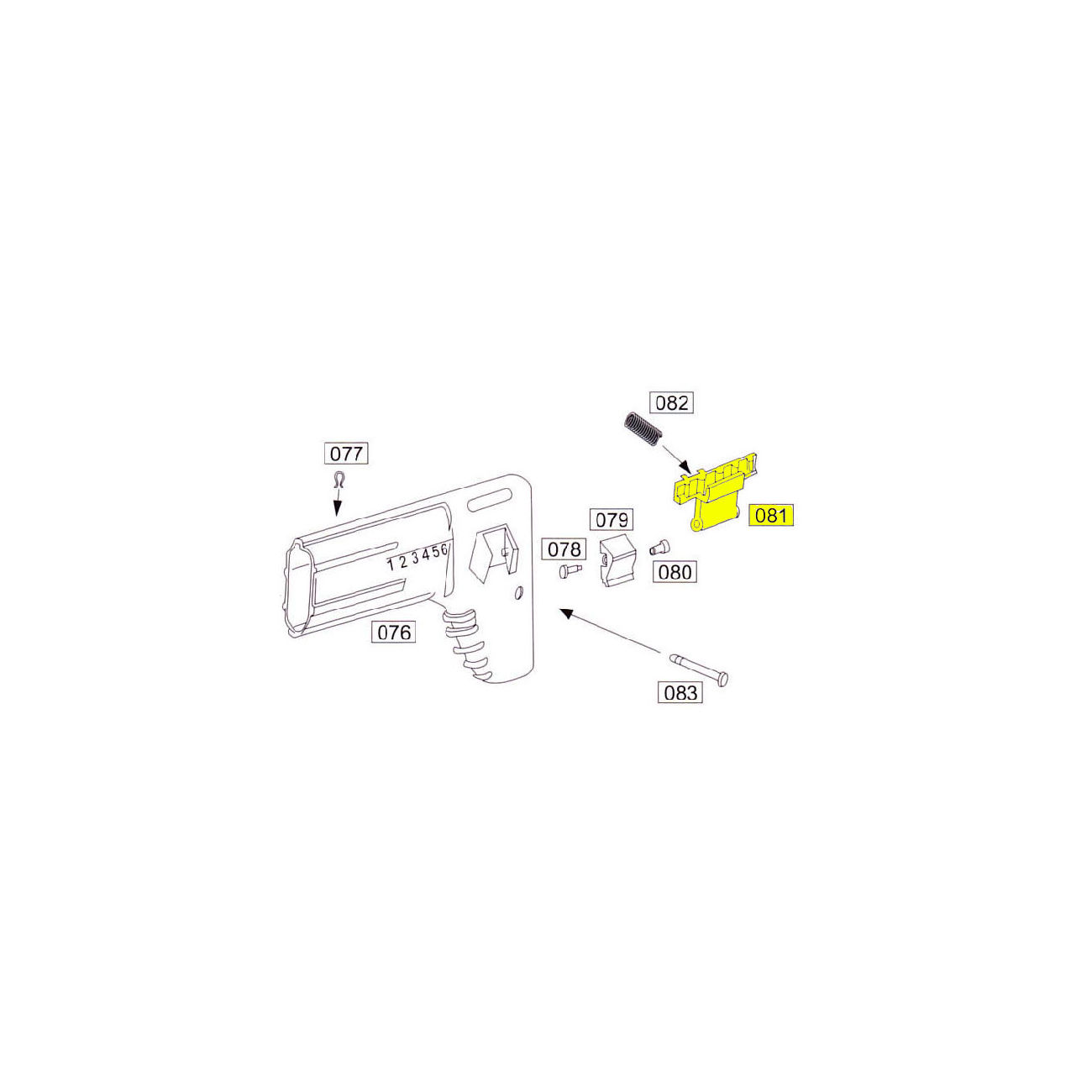 Wei-ETech SOCOM Part #081 Sliding Butt Stock Adjustment
