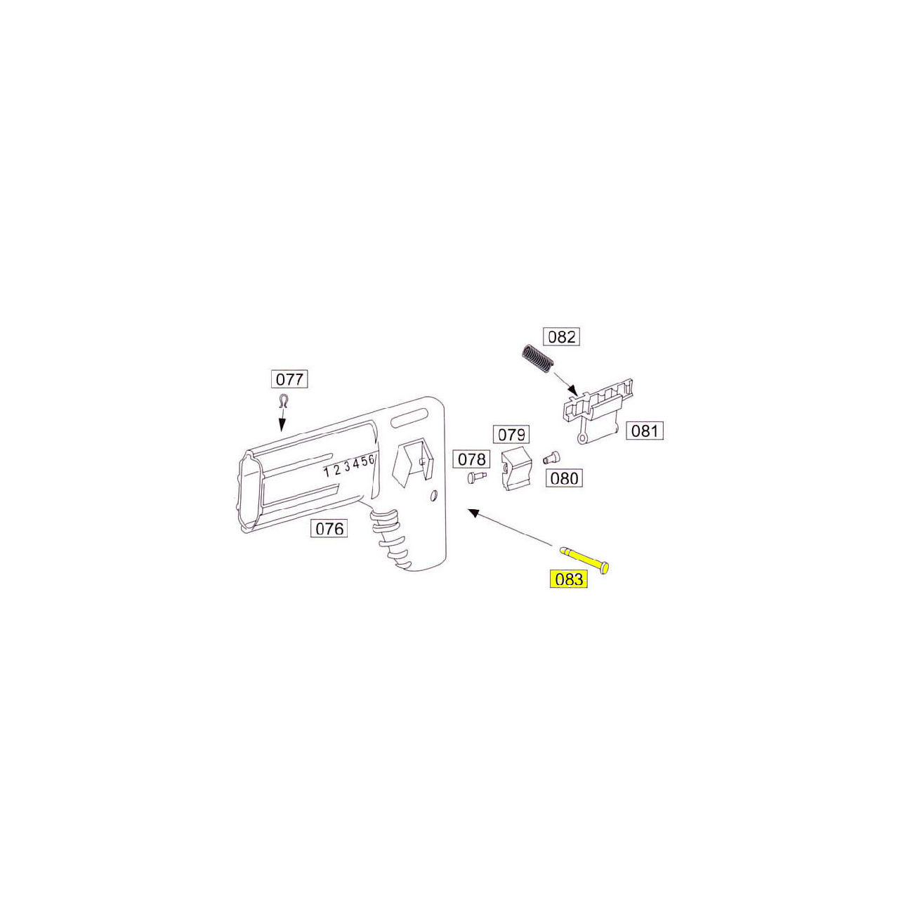 Wei-ETech SOCOM Part #083 Stock End Plate Fixing Pin