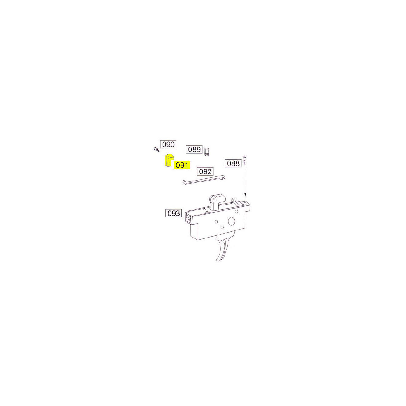 Wei-ETech SOCOM Part #091 Trigger Assembly Part B