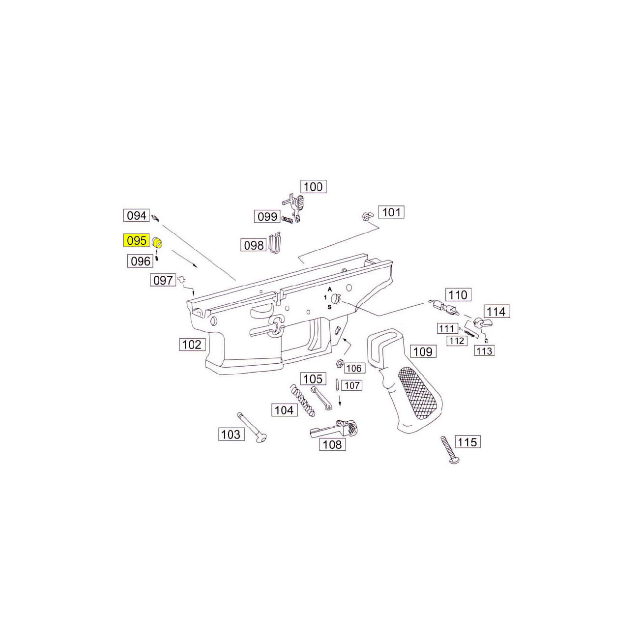 Wei-ETech SOCOM Part #095 Mag Catch Button Right