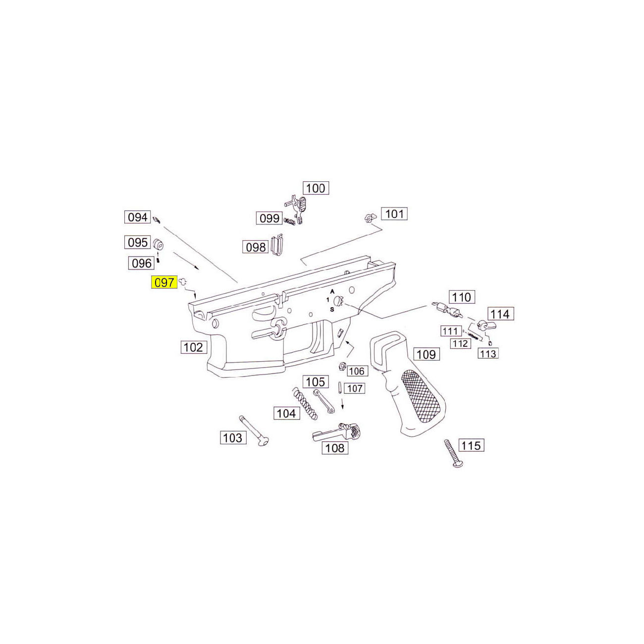 Wei-ETech SOCOM Part #097 Front Receiver Pin Fixing Ring