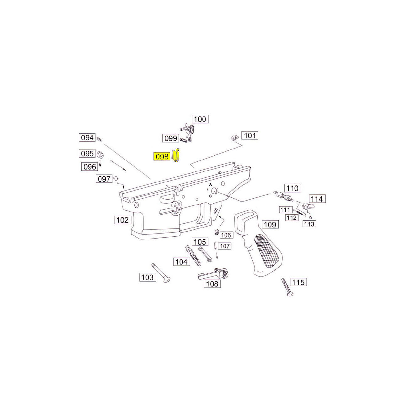 Wei-ETech SOCOM Part #098 Bolt Catch Part A