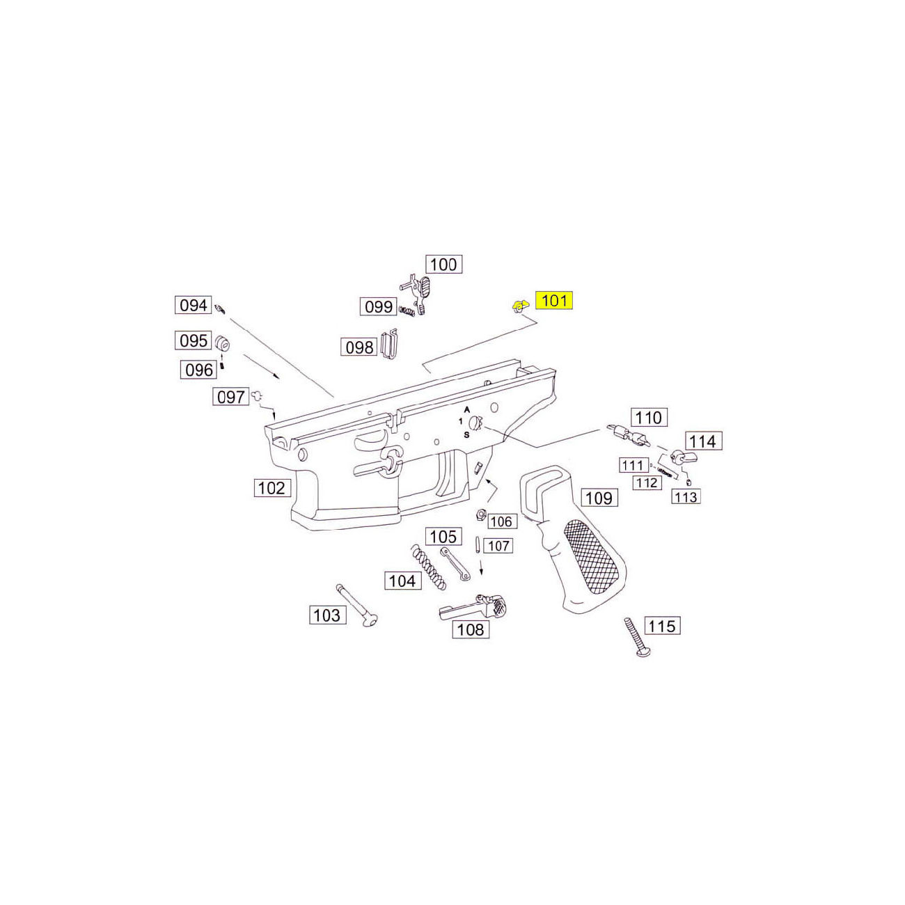 Wei-ETech SOCOM Part #101 Fire Selector Right Side