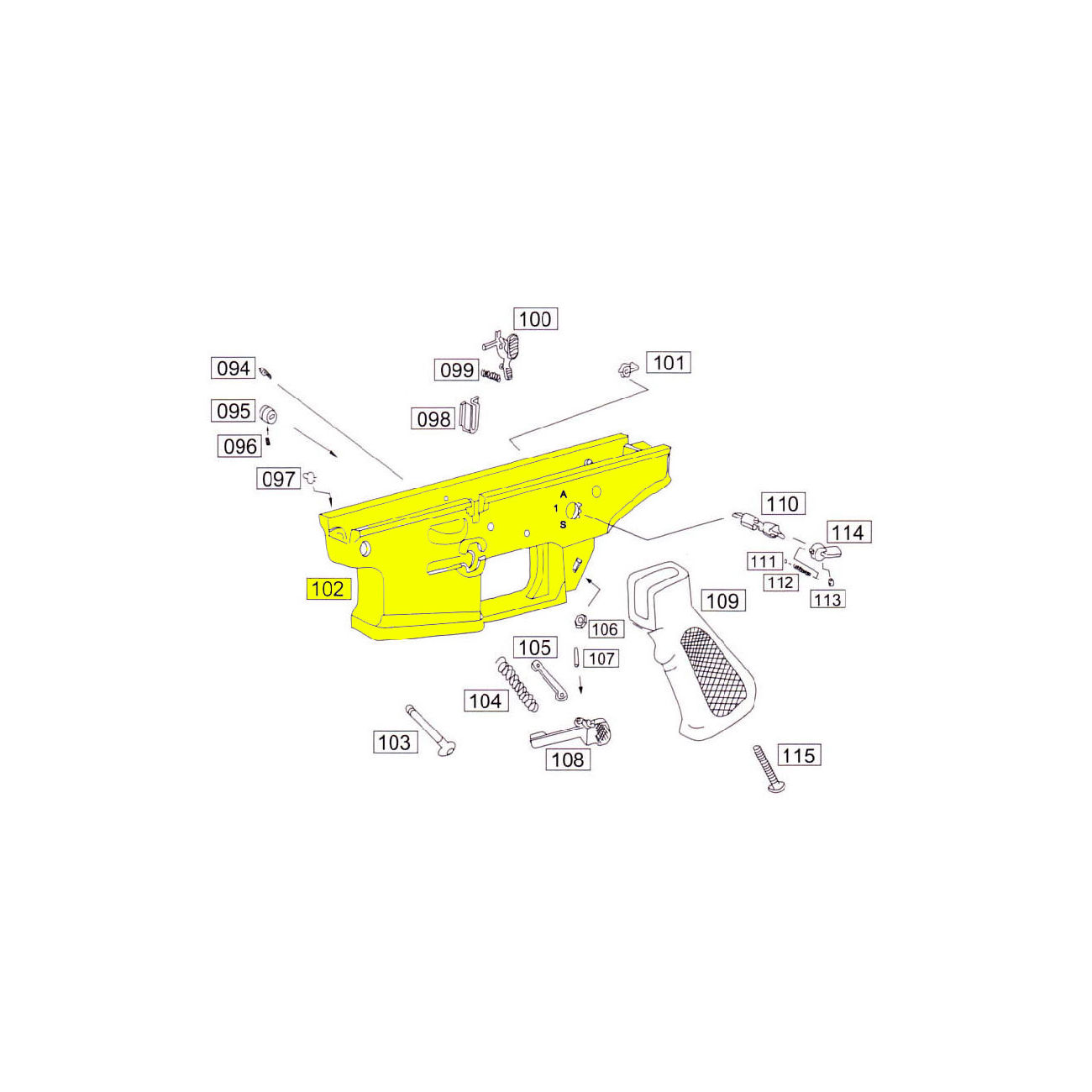 Wei-ETech SOCOM Part #102 Lower Receiver Tan