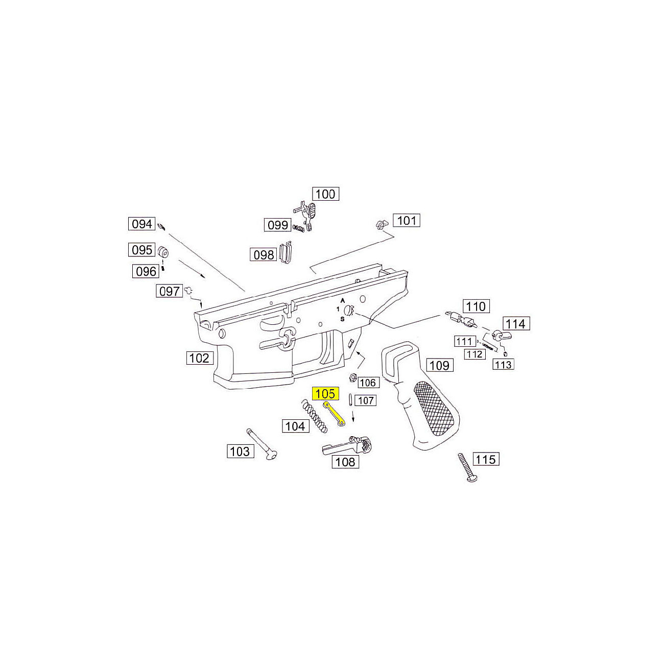 Wei-ETech SOCOM Part #105 Mag Catch Part A