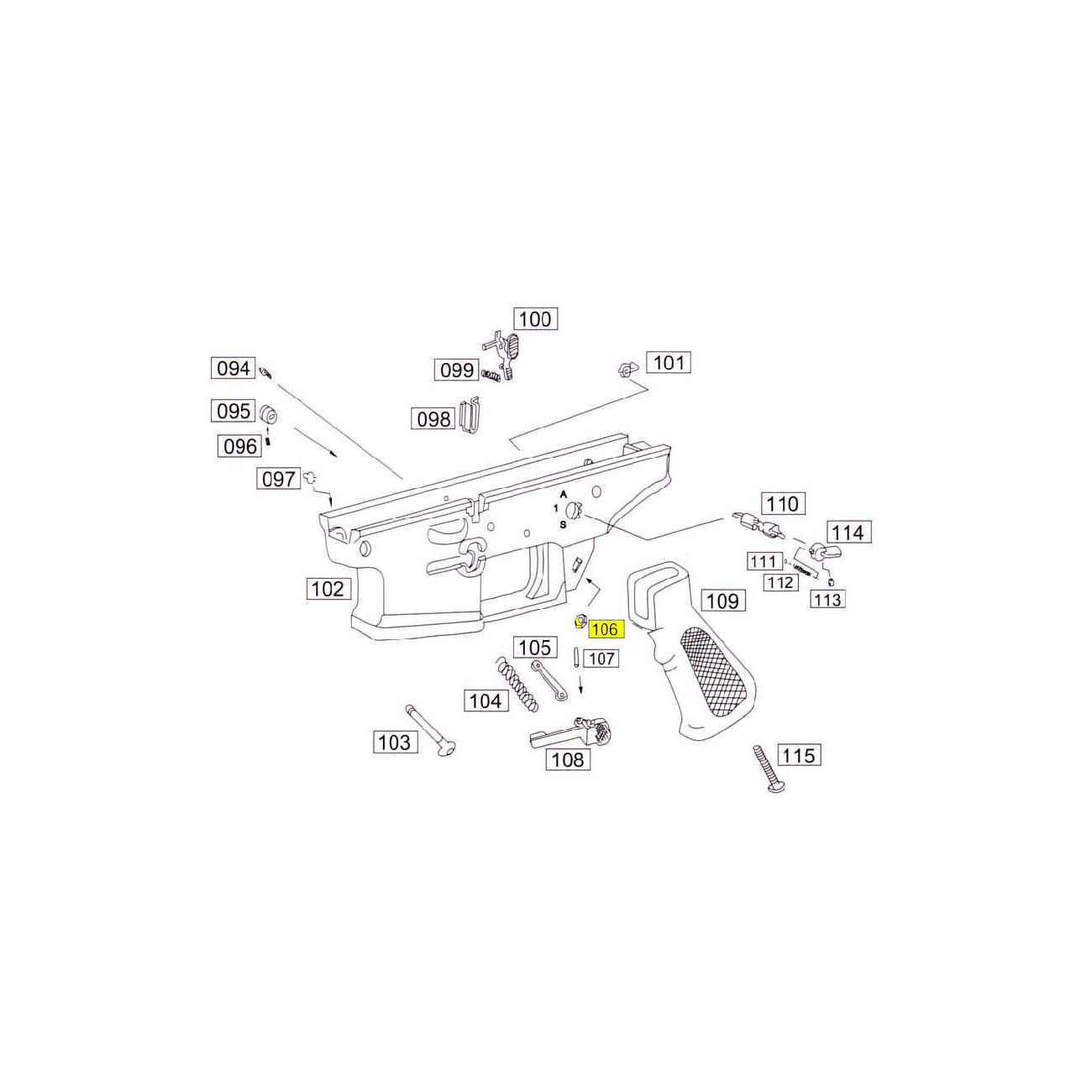 Wei-ETech SOCOM Part #106 Pistol Grip Nut