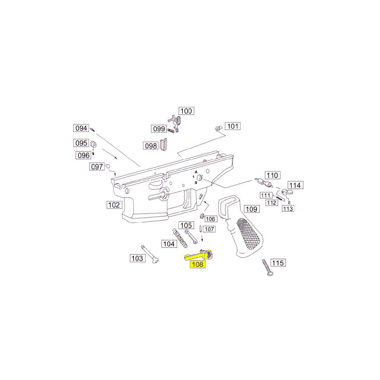 Wei-ETech SOCOM Part #108 Mag Catch Button Left