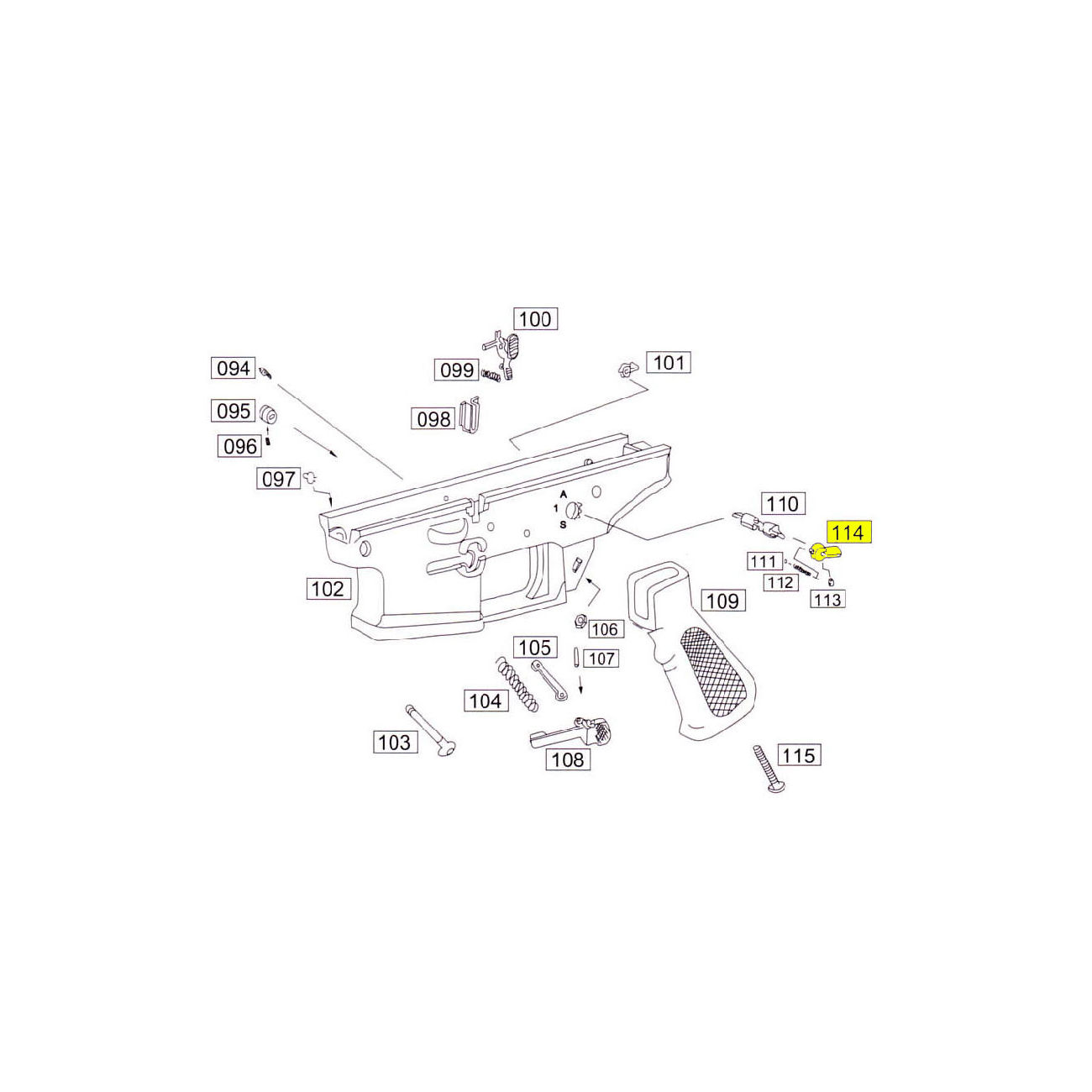 Wei-ETech SOCOM Part #114 Fire Selector Left Side