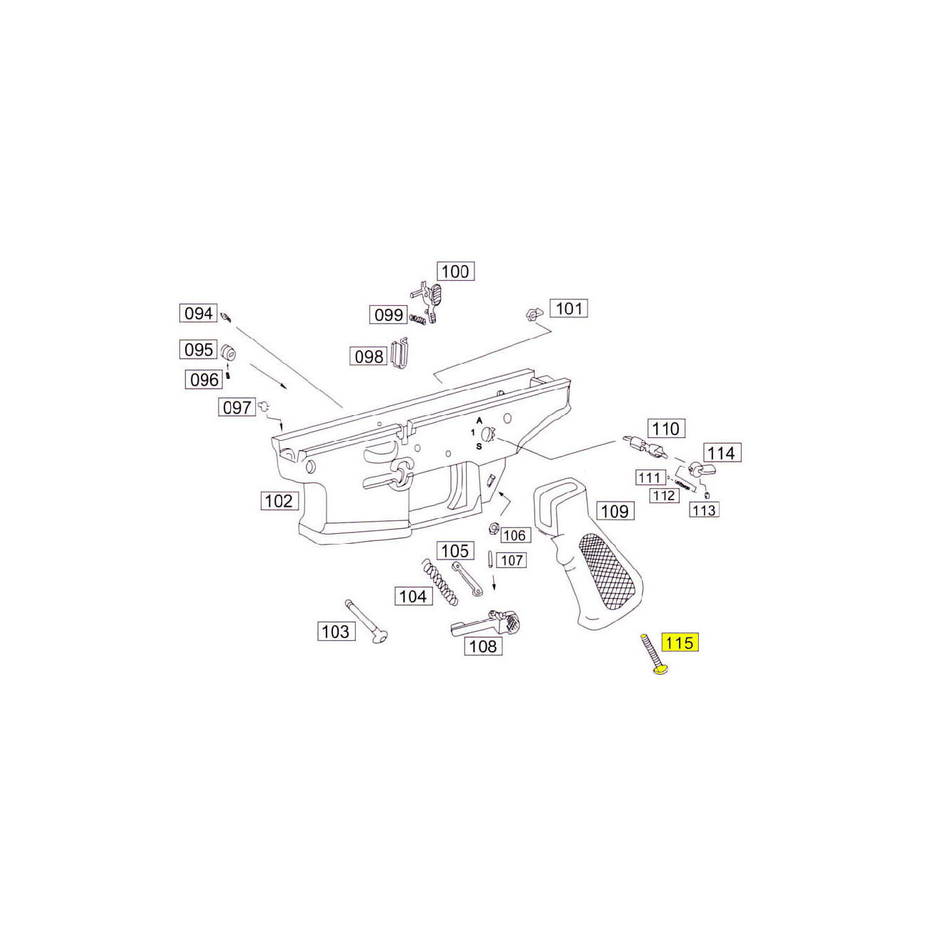 Wei-ETech SOCOM Part #115 Pistol Grip Screw