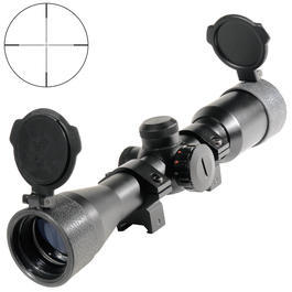 Swiss Arms Zielfernrohr Semi Polymer 4x32 IR beleuchtet Mil Dot rot/blau