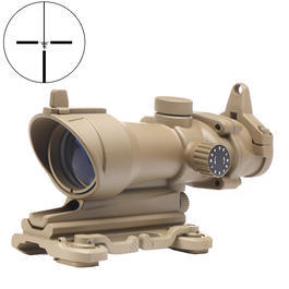 Aim-O TA01 Style Scope 4x32 rot / grn beleuchtet mit QD-Mount tan AO 5319-DE