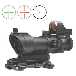 Aim-O TA01 Style Scope 4x32 rot / grn beleuchtet mit Mini Red Dot / QD-Mount schwarz AO 5321-BK