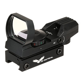 JS-Tactical Compact Red- / Green-Dot Sight mit 4 Absehen inkl. 20 - 22 mm Halterung schwarz