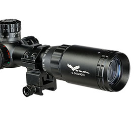 Kleinbild 10 JS-Tactical 6-24x50 Rifle Scope Zielfernrohr beleuchtet inkl. 20 - 22 mm Montageringe schwarz