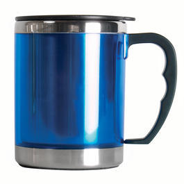 Basic Nature Thermobecher Mug Edelstahl blau mit Deckel