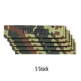 Namensbnder flecktarn altdeutsch mit Klett, bestickt, 5-er Satz
