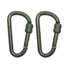 MFH Karabiner mit Schraubverschluss, oliv, 2er Pack, 8 mm x 8 cm