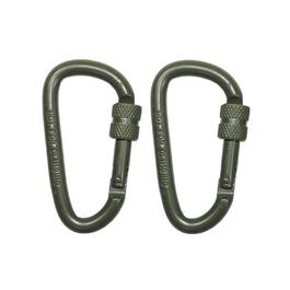 MFH Karabiner mit Schraubverschluss, oliv, 2er Pack, 6 mm x 6 cm