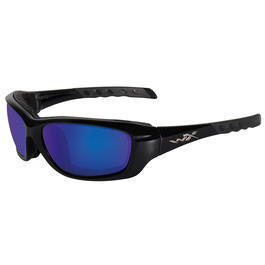 Wiley X Brille Gravity Crystal Black/Polarized Blue Mirror