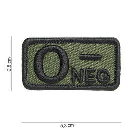 101 INC. Blutgruppenpatch 0 negativ oliv