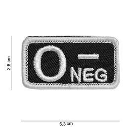 101 INC. Blutgruppenpatch 0 negativ schwarz