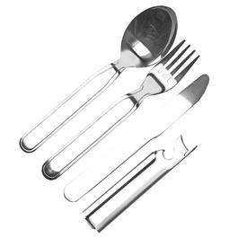 Origin Outdoors Campingbesteck Edelstahl Biwak Army 4-teilig - Lffel, Gabel, Messer, Dosenffner