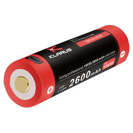 Klarus 18650 Lithium-Ionen Akku, 2600mAh, protected, Micro-USB