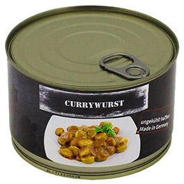 Outdoor-Mahlzeit Currywurst Dose Bild 1 xxx: