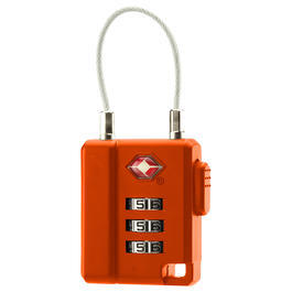 Basic Nature Zahlenschloss TSA mit Stahlseil orange