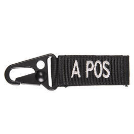 Mil-Tec Schlsselanhnger Tactical Keyholder Blutgruppe A positiv schwarz 5 Stck