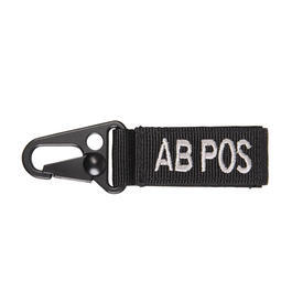 Mil-Tec Schlsselanhnger Tactical Keyholder Blutgruppe AB positiv schwarz 5 Stck