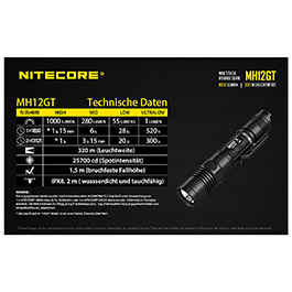Nitecore LED Taschenlampe MH12GT 1000 Lumen Bild 8