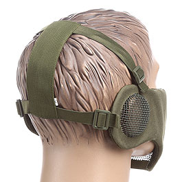 ASG Strike Systems Mesh Mask Gittermaske Full Lower Face mit Ohrabdeckung oliv Bild 2