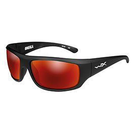 Wiley X Brille Omega matt schwarz / Glas verspiegelt crimson rauchgrau polarisiert