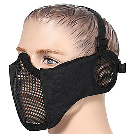 ASG Strike Systems Mesh Mask Gittermaske Full Lower Face mit Ohrabdeckung schwarz