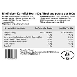 Tactical Foodpack Outdoor Mahlzeit Rindfleisch-Kartoffel-Topf Bild 4