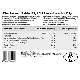 Tactical Foodpack Outdoor Mahlzeit Hühnchen mit Nudeln Bild 4
