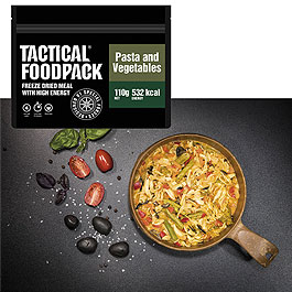 Tactical Foodpack Outdoor Mahlzeit Pasta und Gemüse