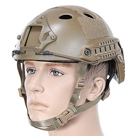 Nuprol Airsoft Helm FAST Railed mit NVG Mount tan