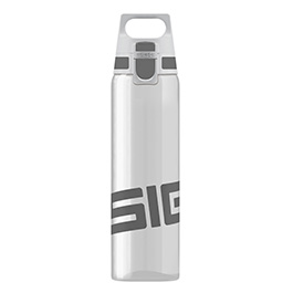 SIGG Trinkflasche Total Clear One 0,75 Liter Einhandverschluss BPA-frei transparent/grau