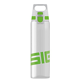 SIGG Trinkflasche Total Clear One 0,75 Liter Einhandverschluss BPA-frei transparent/grün