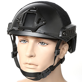 ASG Strike Systems FAST Standard Railed Airsoft Helm mit NVG Mount schwarz