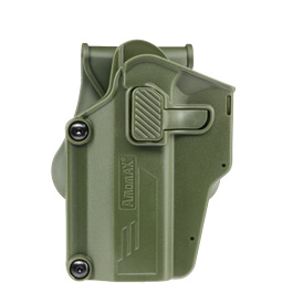 Amomax Per-Fit Universal Tactical Holster Polymer Paddle - passend für über 80 Pistolen Links oliv